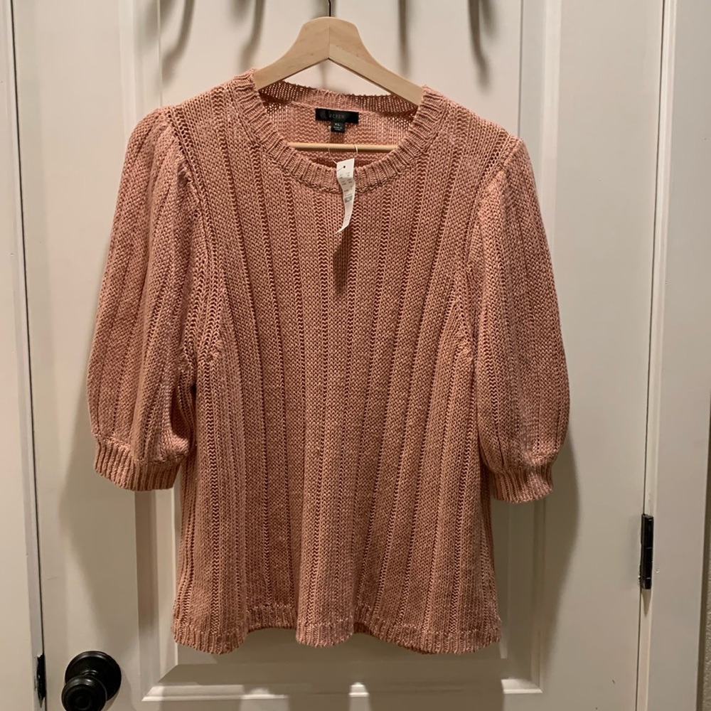 J. Crew Linen cable knit sweater